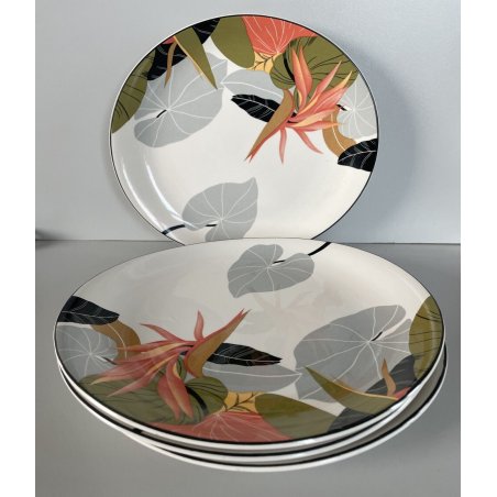 PIATTO PIANO OVALE VINTAGE 4pz VITRO PORCELAIN Arnolfo di Cambio TABLE TOP '80