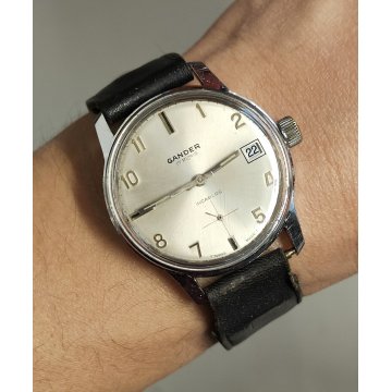 ANTICO OROLOGIO POLSO Gander Incabloc ANNI 60 Unitas 6425 OLD WRIST WATCH montre