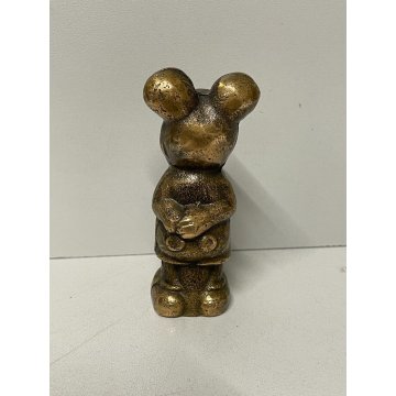 SCULTURA BRONZO TOPOLINO FERMACARTE ITALY ANNI '60 RARO PAPERWEIGHT OLD DISNEY