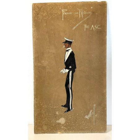 DISEGNO MODELLO DIVISA "Forage and Rations" THE A.S.C. FIRMATO Royson Art Decò