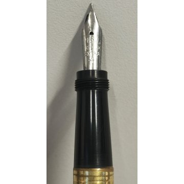 BROOKLYN Antica Penna Stilografica RETRATTILE Safety ORO 18kr OLD FOUNTAIN PEN