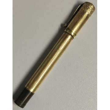 BROOKLYN Antica Penna Stilografica RETRATTILE Safety ORO 18kr OLD FOUNTAIN PEN