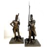 COPPIA ANTICO BRONZO SCULTURA Théodore GECHTER French Soldiers (1805-1815)