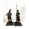 COPPIA ANTICO BRONZO SCULTURA Théodore GECHTER French Soldiers (1805-1815)