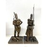 COPPIA ANTICO BRONZO SCULTURA Théodore GECHTER French Soldiers (1805-1815)