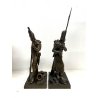 COPPIA ANTICO BRONZO SCULTURA Théodore GECHTER French Soldiers (1805-1815)