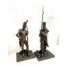 COPPIA ANTICO BRONZO SCULTURA Théodore GECHTER French Soldiers (1805-1815)