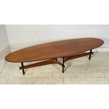 TAVOLINO SALOTTO DESIGN Guglielmo Ulrich ANNI 50 LEGNO TEAK FERRO TABLE BASSE