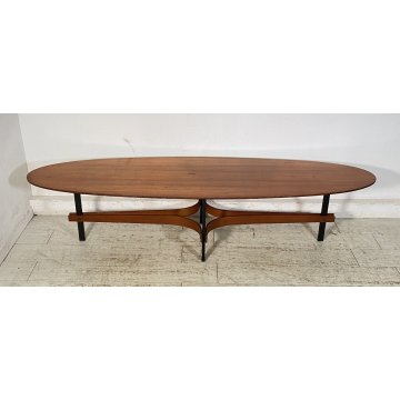 TAVOLINO SALOTTO DESIGN Guglielmo Ulrich ANNI 50 LEGNO TEAK FERRO TABLE BASSE