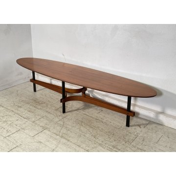 TAVOLINO SALOTTO DESIGN Guglielmo Ulrich ANNI 50 LEGNO TEAK FERRO TABLE BASSE