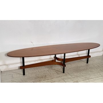 TAVOLINO SALOTTO DESIGN Guglielmo Ulrich ANNI 50 LEGNO TEAK FERRO TABLE BASSE