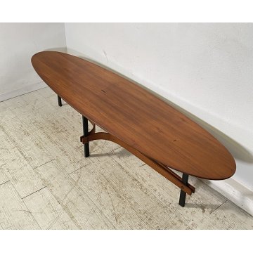 TAVOLINO SALOTTO DESIGN Guglielmo Ulrich ANNI 50 LEGNO TEAK FERRO TABLE BASSE