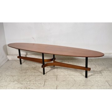 TAVOLINO SALOTTO DESIGN Guglielmo Ulrich ANNI 50 LEGNO TEAK FERRO TABLE BASSE