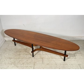 TAVOLINO SALOTTO DESIGN Guglielmo Ulrich ANNI 50 LEGNO TEAK FERRO TABLE BASSE