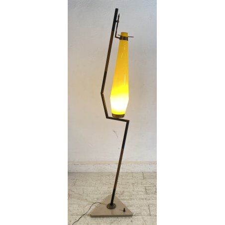 LAMPADA DA TERRA DESIGN ANNI 60 GINO VISTOSI VETRO MURANO OTTONE MADE IN ITALY
