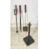 SET ATTREZZI DA CAMINO DESIGN AFRA & TOBIA SCARPA ANNI 80 DIMENSIONE FUOCO FERRO