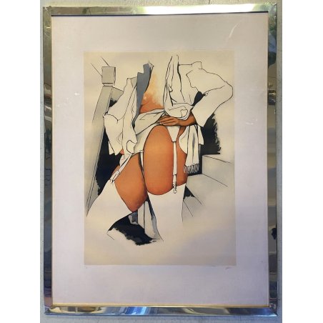 STAMPA MULTIPLO ACQUAFORTE ACQUATINTA Renato Guttuso N° 25/99 FIGURA NUDO DONNA