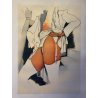 STAMPA MULTIPLO ACQUAFORTE ACQUATINTA Renato Guttuso N° 25/99 FIGURA NUDO DONNA