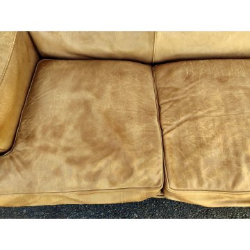 DIVANO Square PELLE brandy VINTAGE epoca 1962 DESIGN Marco Zanuso x ARFLEX sofa