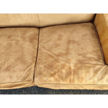 DIVANO Square PELLE brandy VINTAGE epoca 1962 DESIGN Marco Zanuso x ARFLEX sofa