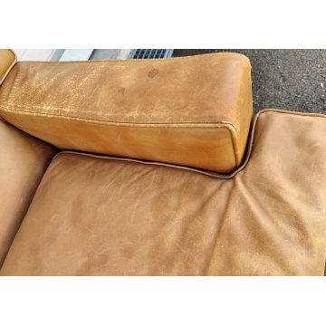 DIVANO Square PELLE brandy VINTAGE epoca 1962 DESIGN Marco Zanuso x ARFLEX sofa