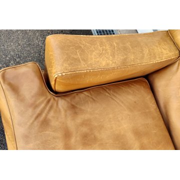 DIVANO Square PELLE brandy VINTAGE epoca 1962 DESIGN Marco Zanuso x ARFLEX sofa