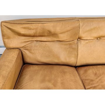 DIVANO Square PELLE brandy VINTAGE epoca 1962 DESIGN Marco Zanuso x ARFLEX sofa