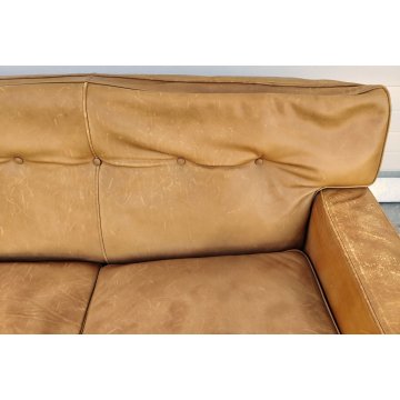 DIVANO Square PELLE brandy VINTAGE epoca 1962 DESIGN Marco Zanuso x ARFLEX sofa