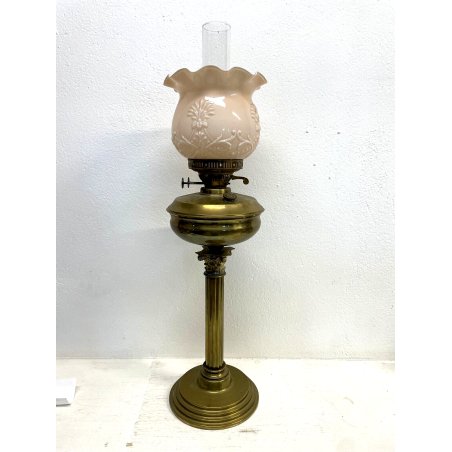 ANTICO LUME LANTERNA a OLIO VITTORIANO DOPPIO STOPPINO COLONNA CORINZIA OTTONE