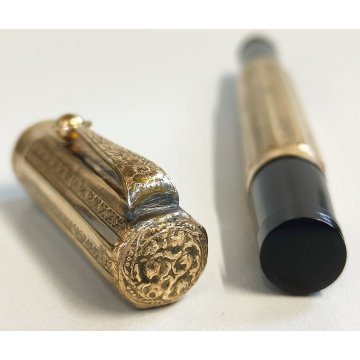 ATLANTICA Antica Penna Stilografica RETRATTILE Safety ORO 18kr OLD FOUNTAIN PEN