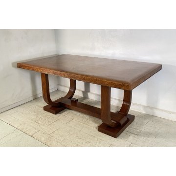 ANTICO TAVOLO PRANZO ART DECO LEGNO RADICA ANNI 40 OLD TABLE PRIMI 900 EPOCA