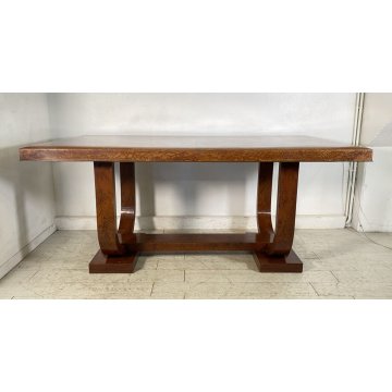 ANTICO TAVOLO PRANZO ART DECO LEGNO RADICA ANNI 40 OLD TABLE PRIMI 900 EPOCA