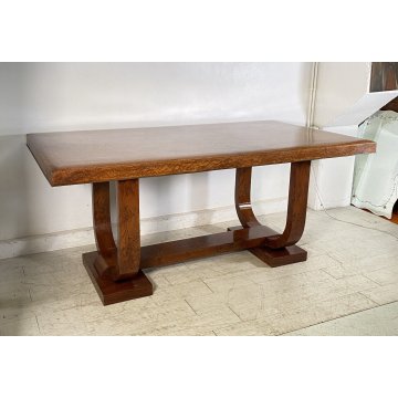 ANTICO TAVOLO PRANZO ART DECO LEGNO RADICA ANNI 40 OLD TABLE PRIMI 900 EPOCA