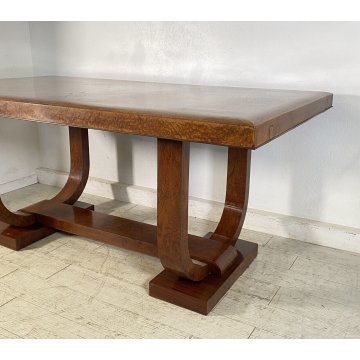 ANTICO TAVOLO PRANZO ART DECO LEGNO RADICA ANNI 40 OLD TABLE PRIMI 900 EPOCA