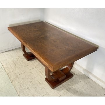 ANTICO TAVOLO PRANZO ART DECO LEGNO RADICA ANNI 40 OLD TABLE PRIMI 900 EPOCA