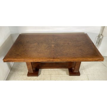 ANTICO TAVOLO PRANZO ART DECO LEGNO RADICA ANNI 40 OLD TABLE PRIMI 900 EPOCA