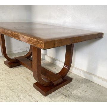 ANTICO TAVOLO PRANZO ART DECO LEGNO RADICA ANNI 40 OLD TABLE PRIMI 900 EPOCA