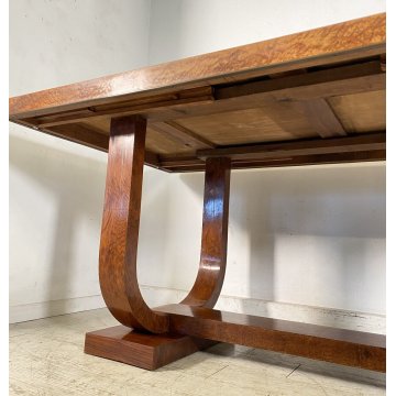 ANTICO TAVOLO PRANZO ART DECO LEGNO RADICA ANNI 40 OLD TABLE PRIMI 900 EPOCA