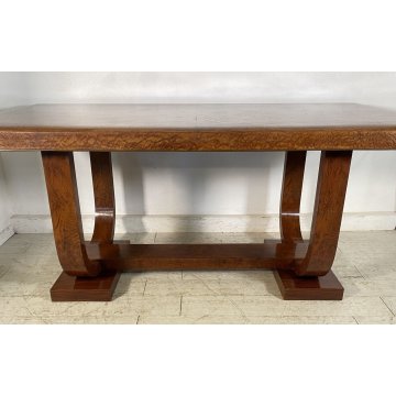 ANTICO TAVOLO PRANZO ART DECO LEGNO RADICA ANNI 40 OLD TABLE PRIMI 900 EPOCA