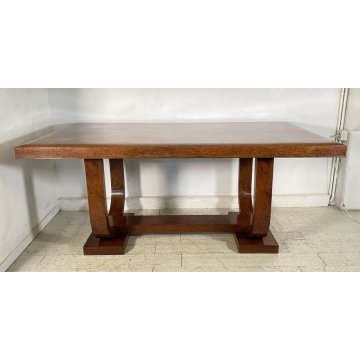 ANTICO TAVOLO PRANZO ART DECO LEGNO RADICA ANNI 40 OLD TABLE PRIMI 900 EPOCA