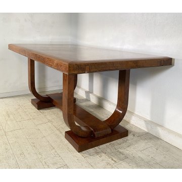 ANTICO TAVOLO PRANZO ART DECO LEGNO RADICA ANNI 40 OLD TABLE PRIMI 900 EPOCA