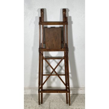 ANTICA SCALETTA PIEGHEVOLE LEGNO FAGGIO FINE 1800 PRIMI 1900 SCALA LIBRERIA OLD