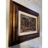 ANTICO QUADRO DIPINTO OLIO E. Scudiero MANISCALCO FUOCO CAVALLO BUTTERI TOSCANA
