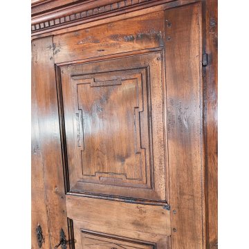 ANTICO ARMADIO 2 ANTE epoca 1600 GUARDAROBA PIEMONTESE legno NOCE dispensa STIPO