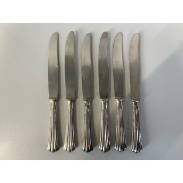 SET POSATE 6 Persone 25 pz. METALLO ARGENTATO PUNZONE Art Decò ANNI '30