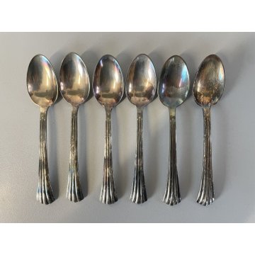 SET POSATE 6 Persone 25 pz. METALLO ARGENTATO PUNZONE Art Decò ANNI '30