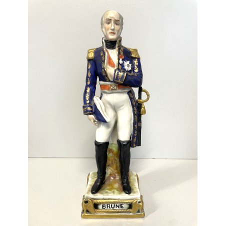 STATUINA PORCELLANA Bourdois & Bloch PARIS Brune SOLDATO Napoleonico UNIFORME