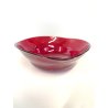 ANTICA BOWL CIOTOLA SVUOTATASCHE VETRO MURANO ROSSO RUBINO BULLICANTE '50/60