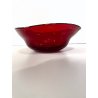 ANTICA BOWL CIOTOLA SVUOTATASCHE VETRO MURANO ROSSO RUBINO BULLICANTE '50/60
