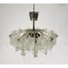 LAMPADARIO SOFFITTO ANNI 70 DESIGN VETRO HANGING LAMP GLASS VINTAGE 6 LUCI EPOCA